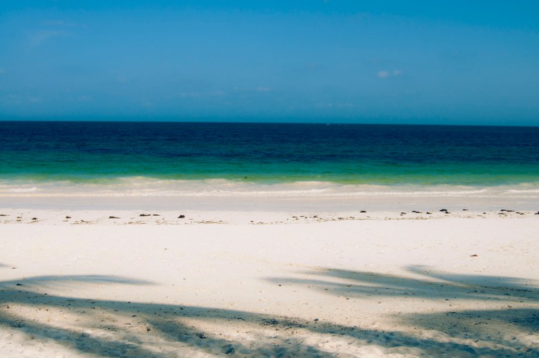 Intian valtameri Mombasan rannikolla.