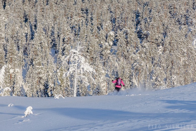 laskettelua ukonhatulla